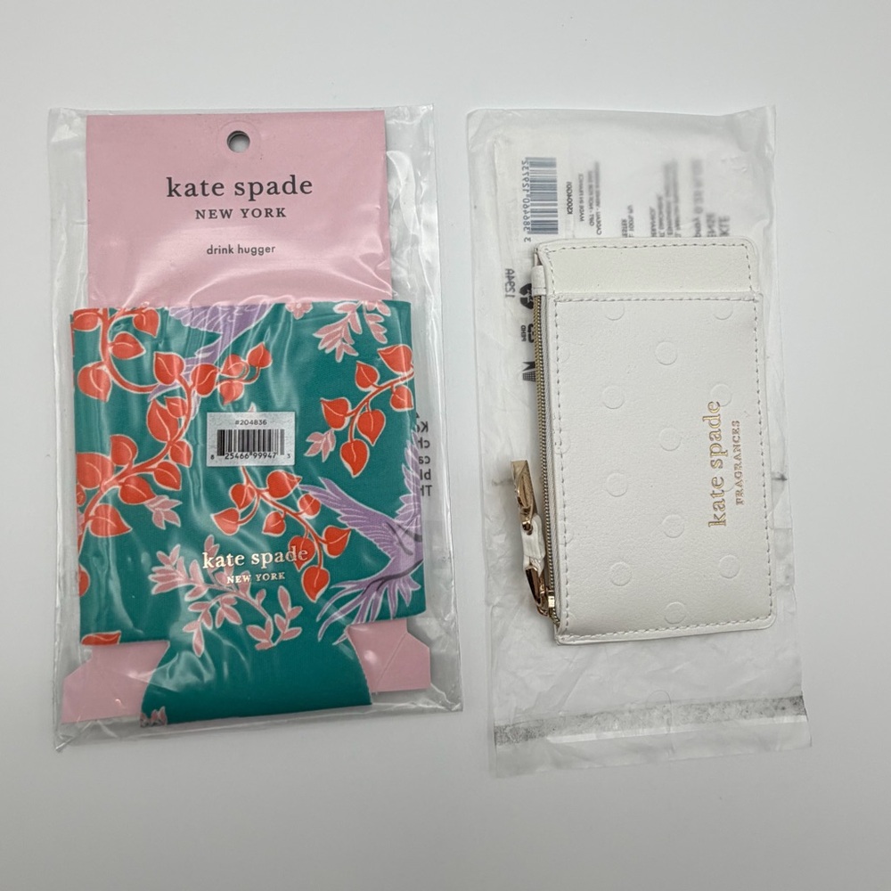Kate‎ Spade Bird Party Drink Hugger + Fragrances Zip Pouch Bundle NWT